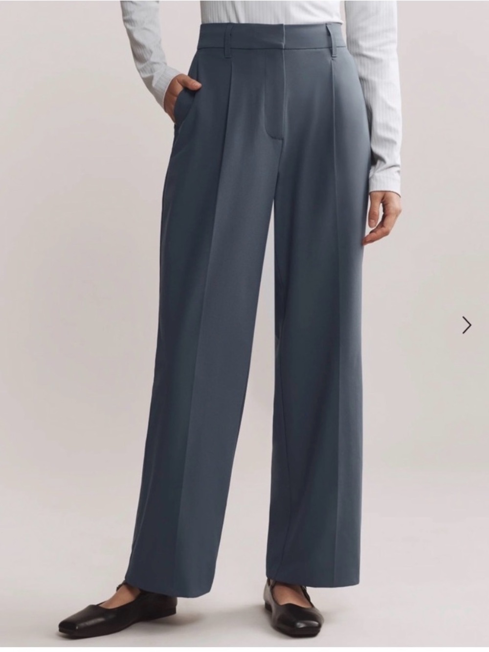 NEW RHONE sz 2 blue slate commuter pleated trouser wide leg women's pants